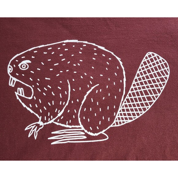 Duluth Trading Mens Longtail T Angry Beaver Logo Long Sleeve Red Relaxed Fit 2XL - Picture 2 of 7